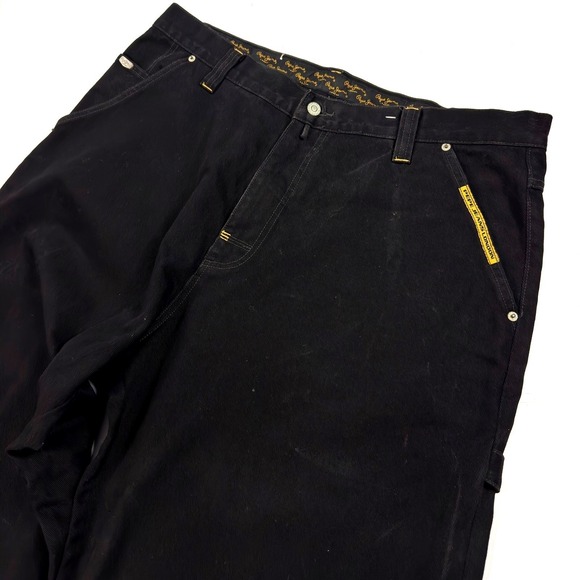 Vintage Y2K Pepe Jeans Carpenter Mens Size 40x30 Baggy Wide Leg Skate Black - Picture 4 of 11